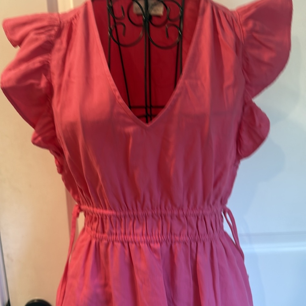 Universal thread V-neck, short sleeve ruffle sundress - Picture 3 of 4